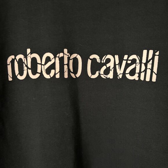 Roberto Cavalli Men's Logo Sweatshirt in Black Size Medium - Picture 2 of 4